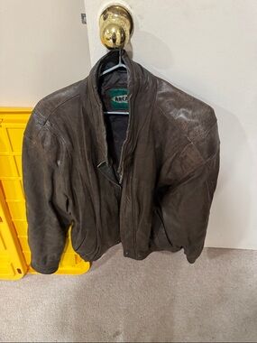 Arcadia Dark Brown Leather Bomber Jacket